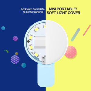 Portable Mini Beauty Light for Smartphones | 3 Brightness Levels | 9 LEDs Warm/White | iPhone, Galaxy, Huawei, Xiaomi, LG, HTC | Pink