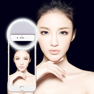 Adjustable Clip Beauty Light for Smartphones | USB Cable | Pink