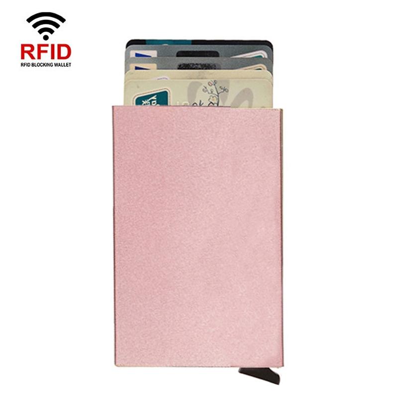 Metal RFID Card Holder Wallet | Compact Design | Rose Gold