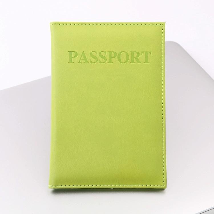 Travel Passport Cover Faux Leather Holder | Light Green