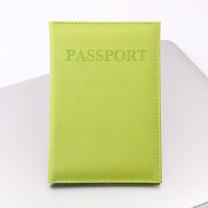 Travel Passport Cover Faux Leather Holder | Light Green