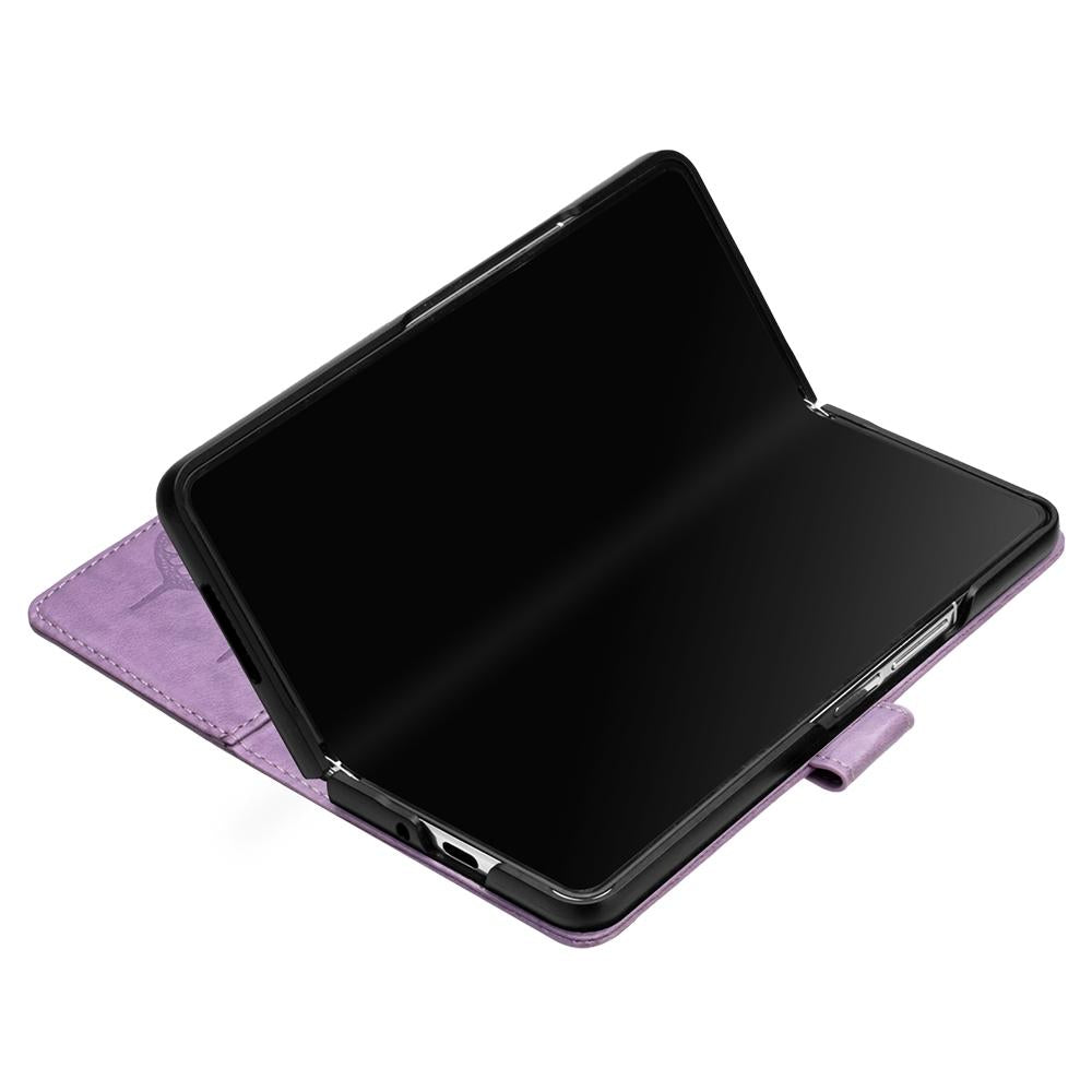 Butterfly Embossed Leather Phone Case | Light Purple | For iPhone