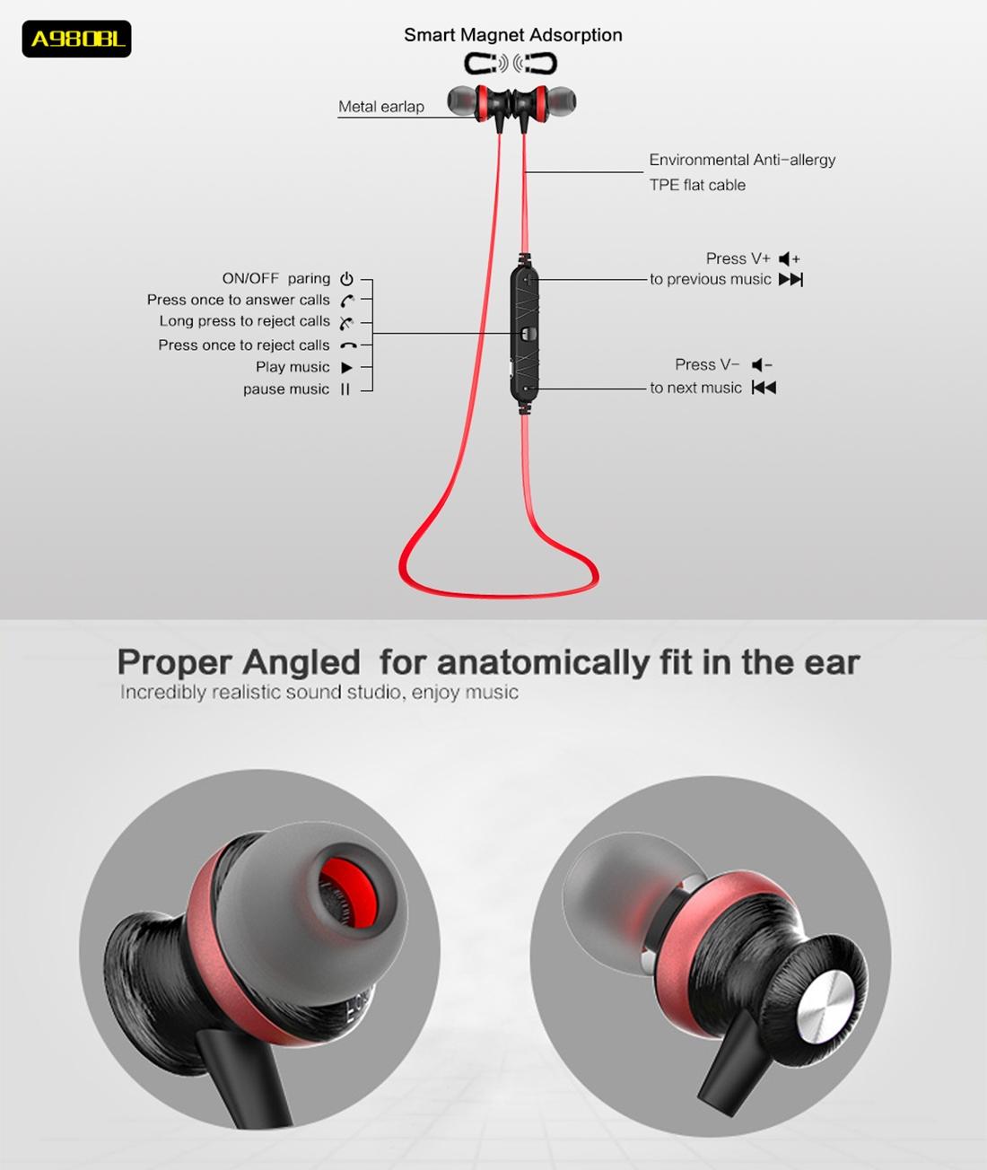 Sport Bluetooth Earphones | Magnetic | Wireless Audio Control