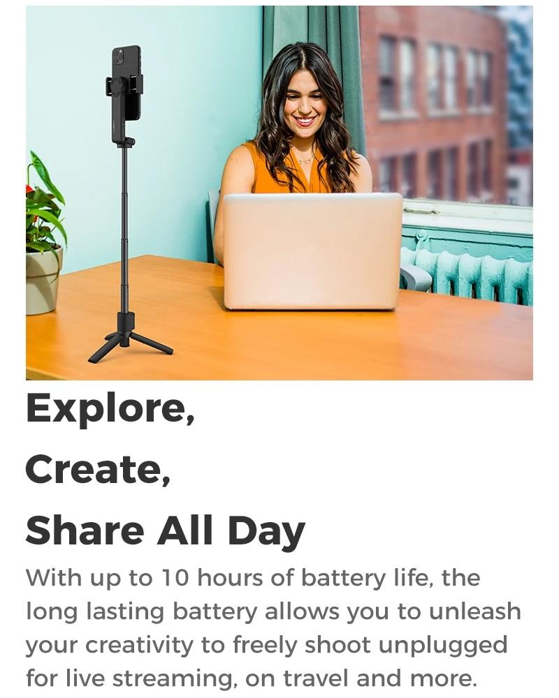 Portable Smartphone Gimbal Stabilizer | Foldable | Green