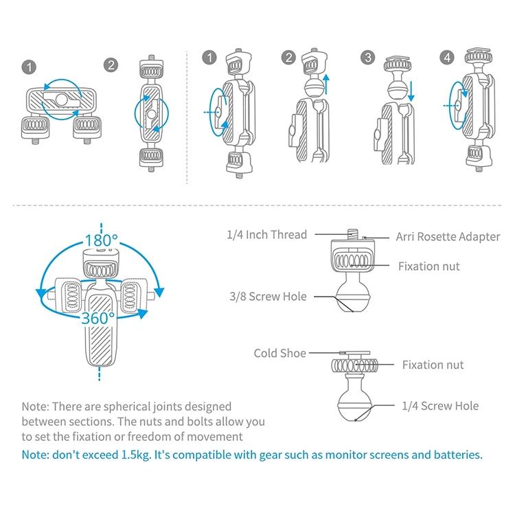 Adjustable Magic Arm Mount for SLR Camera | Grey