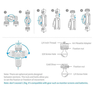 Adjustable Magic Arm Mount for SLR Camera | Grey