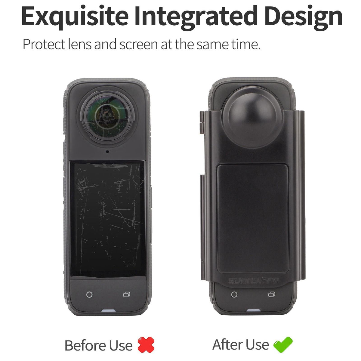 Transparent Black Sunnylife Lens Screen Protector | Insta360 X4