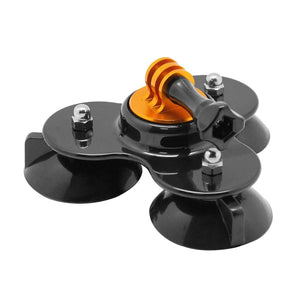 Universal Suction Cup Mount | For Action Cameras | With Tripod & Handle | Gold