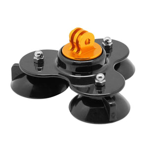 Universal Suction Cup Mount | For Action Cameras | With Tripod & Handle | Gold