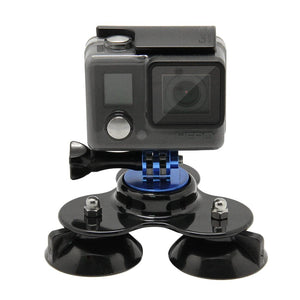 Universal Suction Cup Mount | For Action Cameras | With Tripod & Handle | Gold