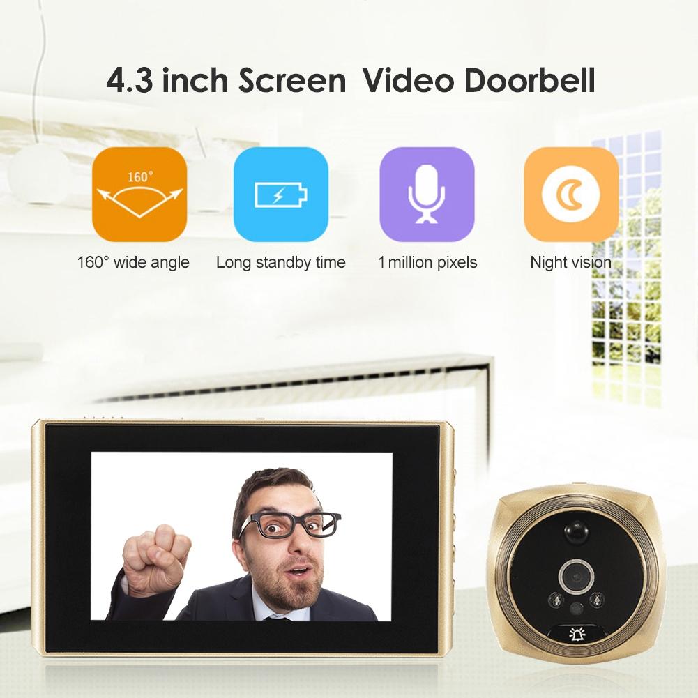 4.3 Screen Video Doorbell with 2.0MP Resolution | Gold