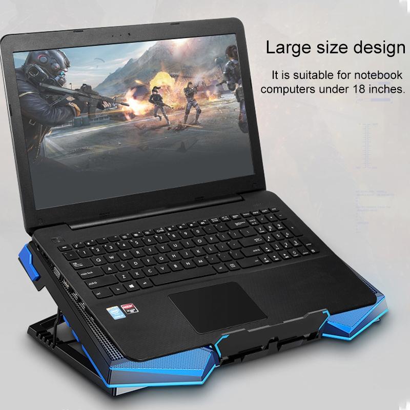 5-Core Dual Port Laptop Stand with Cooling Fan | Blue