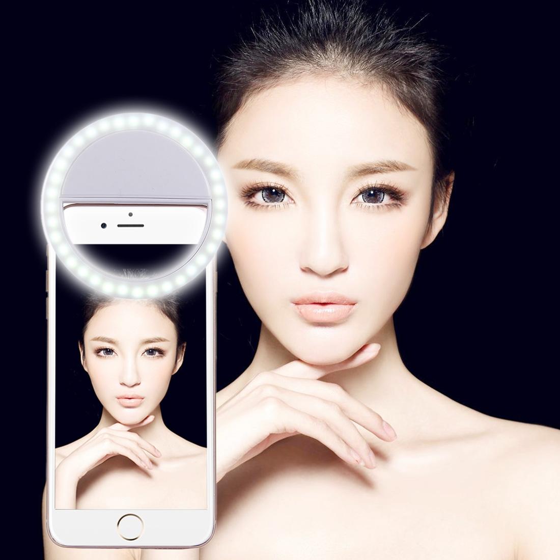 Adjustable Clip Beauty Light for Smartphones | USB Cable | Blue