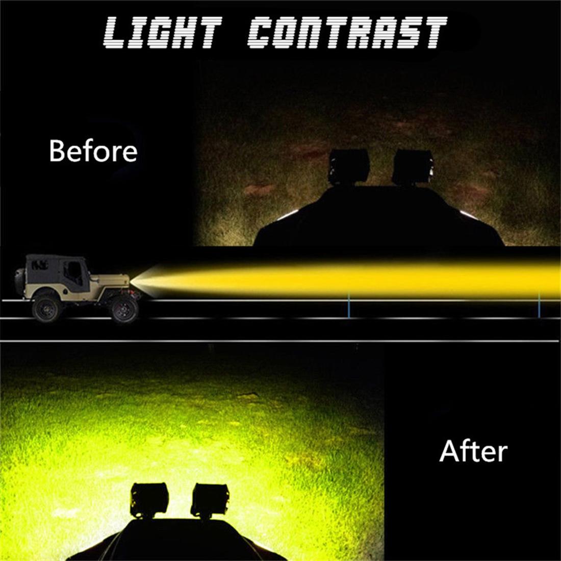5 Inch 18W 24 LED Waterproof IP67 Two Bar Modified Off-Road Lights Spotlight Light Car Work Lights DC 9-48V | Yellow