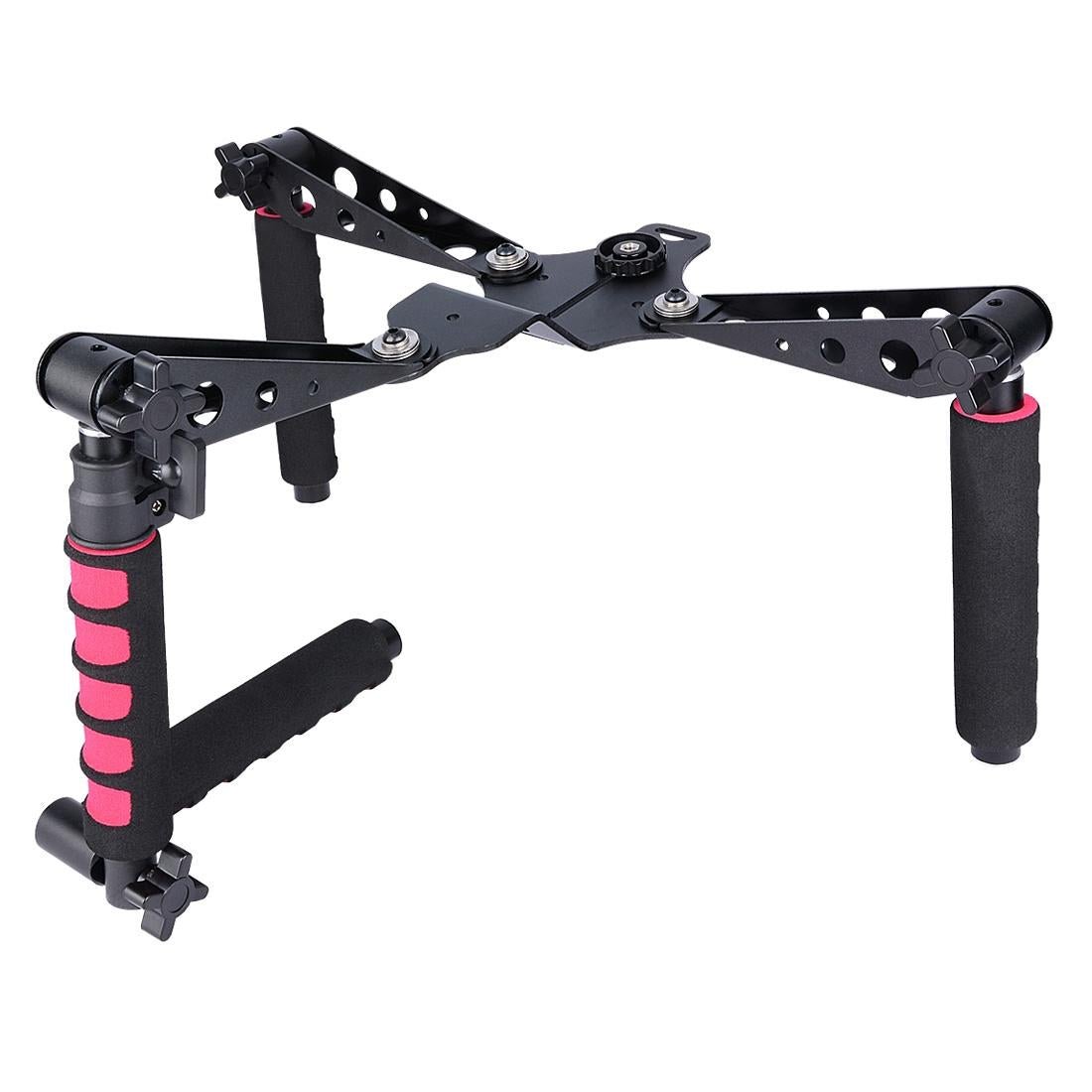 Multifunctional Camera Shoulder Mount for DSLR / Video Camera with Red Handles