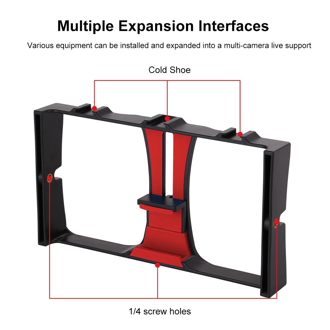 Live Broadcast Vlogging Kit with LED Light | Microphone | Tripod & Cold Shoe Head | Red