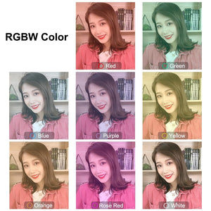 Vlogging Live Broadcast Smartphone Video Rig with 4.7" RGBW Ring LED Selfie Light, Microphone & Pocket Tripod Mount Kit | Red