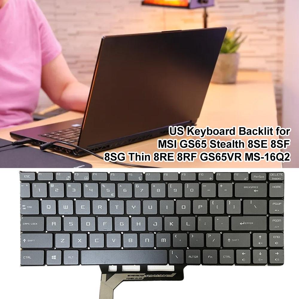 Backlit Laptop Keyboard for MSI GS65 Series | US Version | Silver