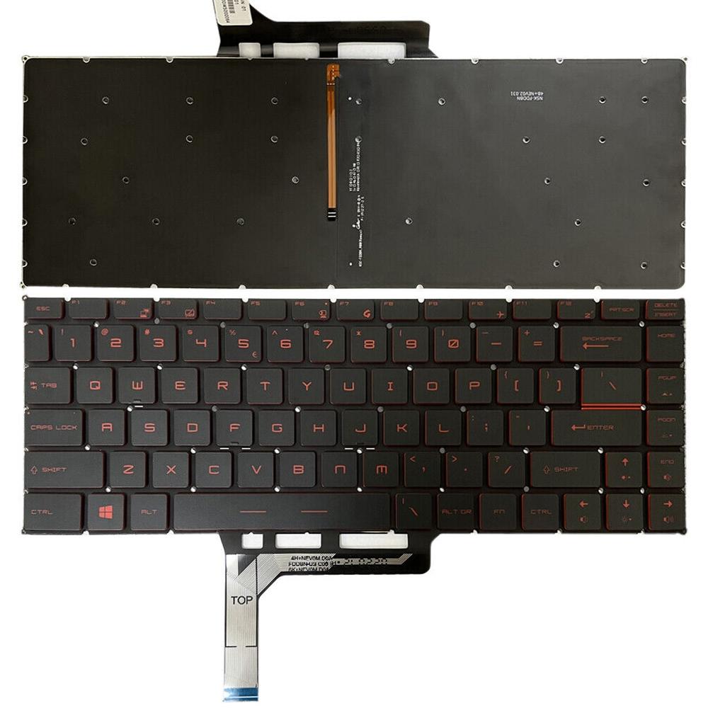 Backlit Laptop Keyboard for MSI GS65 Series | US Version | Silver