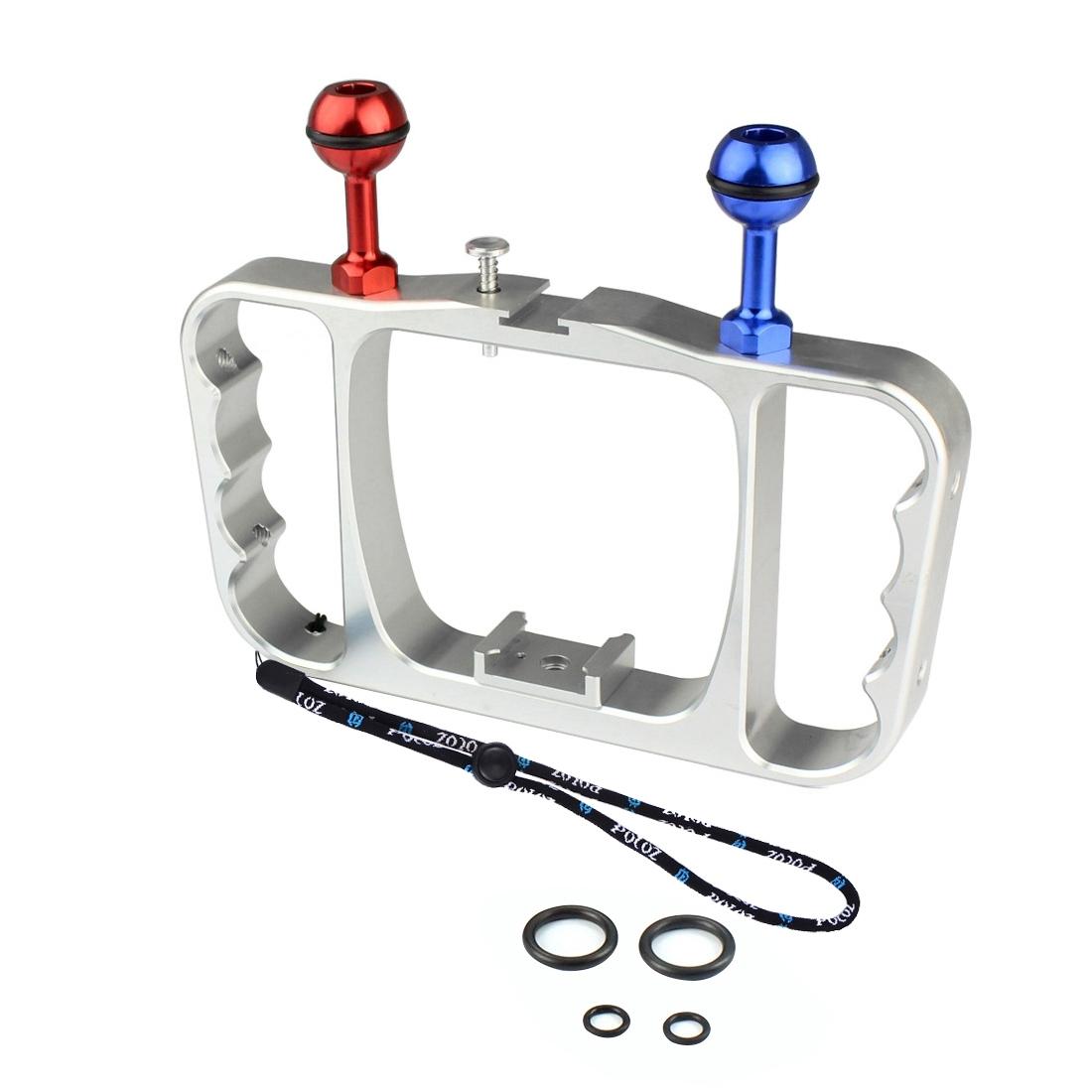 Aluminum Dual Handheld Diving Light Arm Mount for Action Cameras | Silver