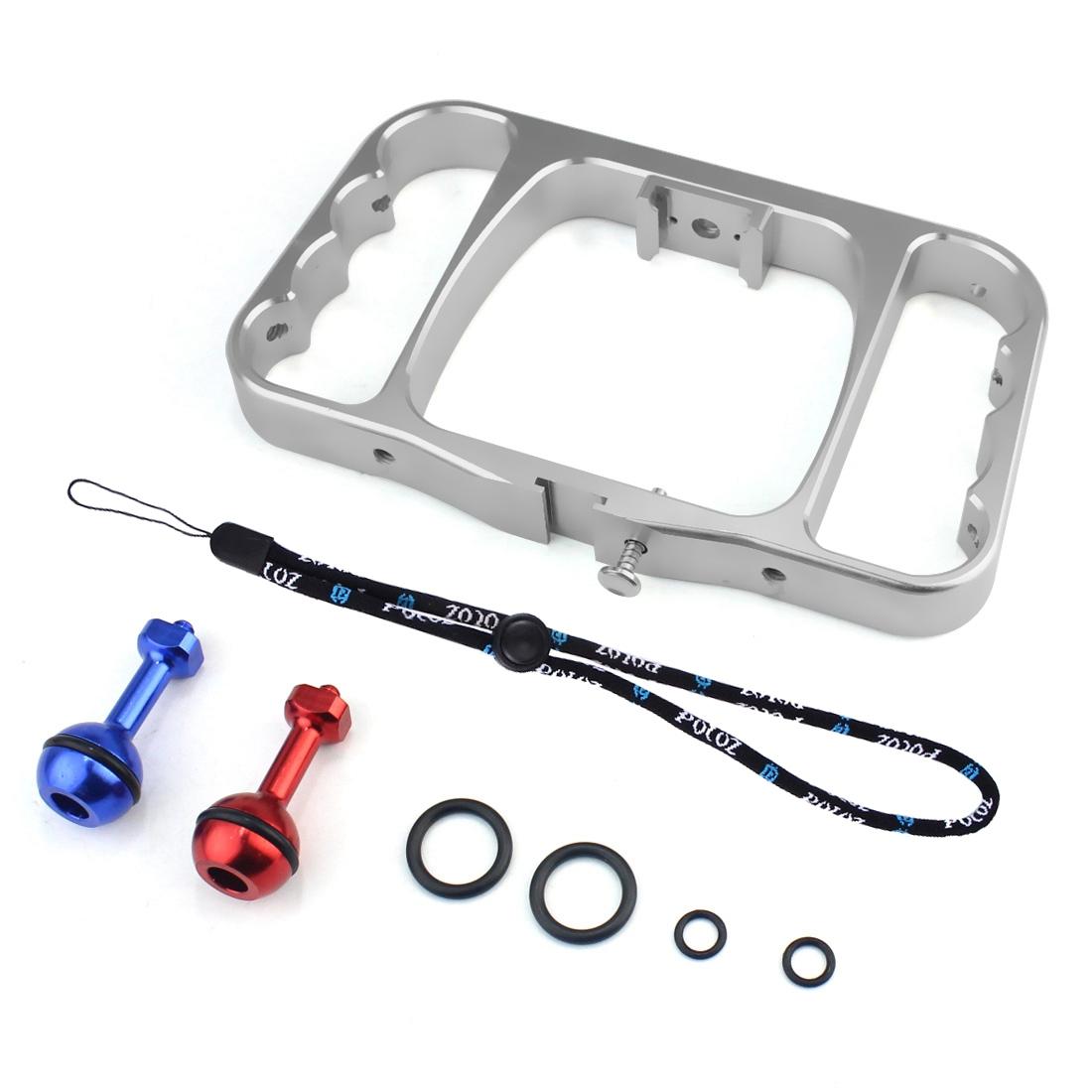 Aluminum Dual Handheld Diving Light Arm Mount for Action Cameras | Silver