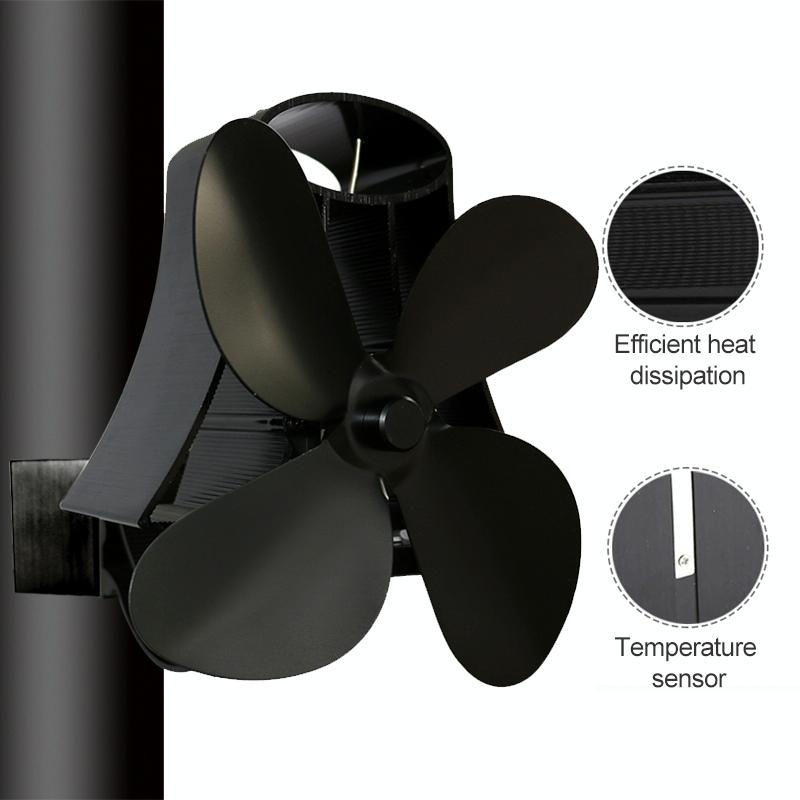 4-Blade Fireplace Stove Fan | Heat Powered | Aluminum (Variant 3)
