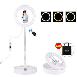 10.2" Dual - Colour LED Ring Light with USB Bluetooth Remote & Phone Holder | White
