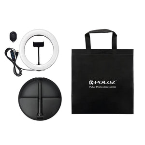 10.2" Dual - Colour LED Ring Light with USB Bluetooth Remote & Phone Holder | White