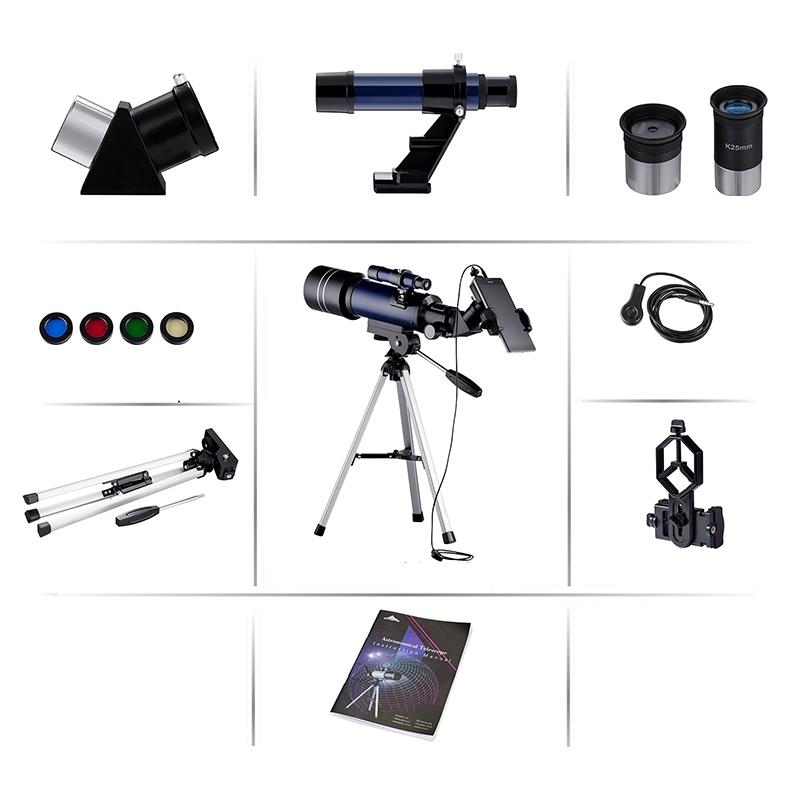 White Astronomical Telescope | High Definition | Tripod & Phone Clip | Professional Stargazing