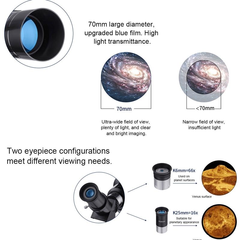 White Astronomical Telescope | High Definition | Tripod & Phone Clip | Professional Stargazing