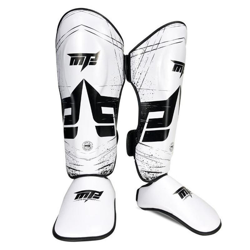 Thickened Leg Guards for Freestyle Grappling, Thai Boxing & Taekwondo | White