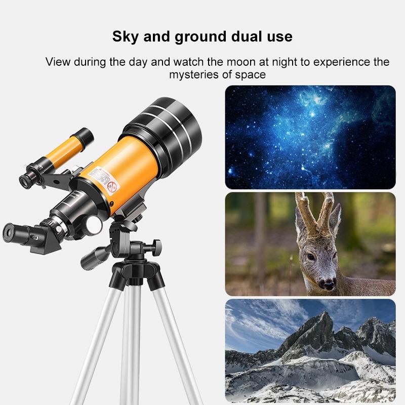 Stargazing Telescope | High-Definition Astronomical Viewing | Black | Yellow
