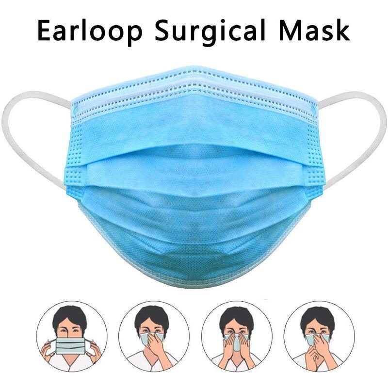 50x Disposable Surgical Face Mask | Dust Mouth Guard | 3 Ply | Air Purifying