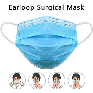 50x Disposable Surgical Face Mask | Dust Mouth Guard | 3 Ply | Air Purifying