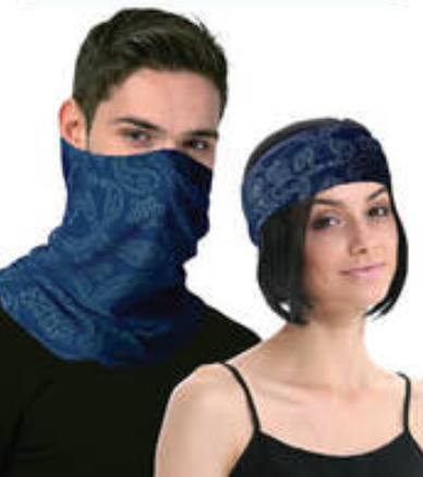 Seamless Tube Bandana Head Scarf | Face Cover Mask | Pattern Mask | Neck Gaiter | Navy