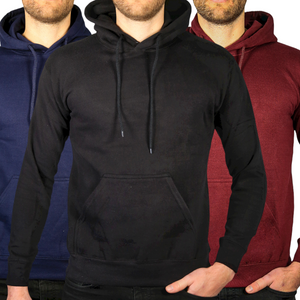 Men’s Fleece Hoodie | 3-Pack | 100% Cotton | Pullover Jumper Sweatshirt | XL