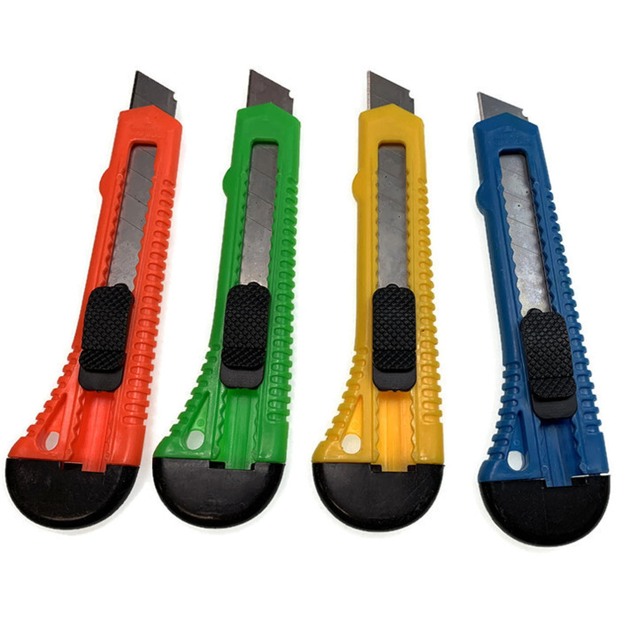 Box Cutter Knife Set | 4pc | 10.8mm Retractable Blade | Utility Razor Durable Opener