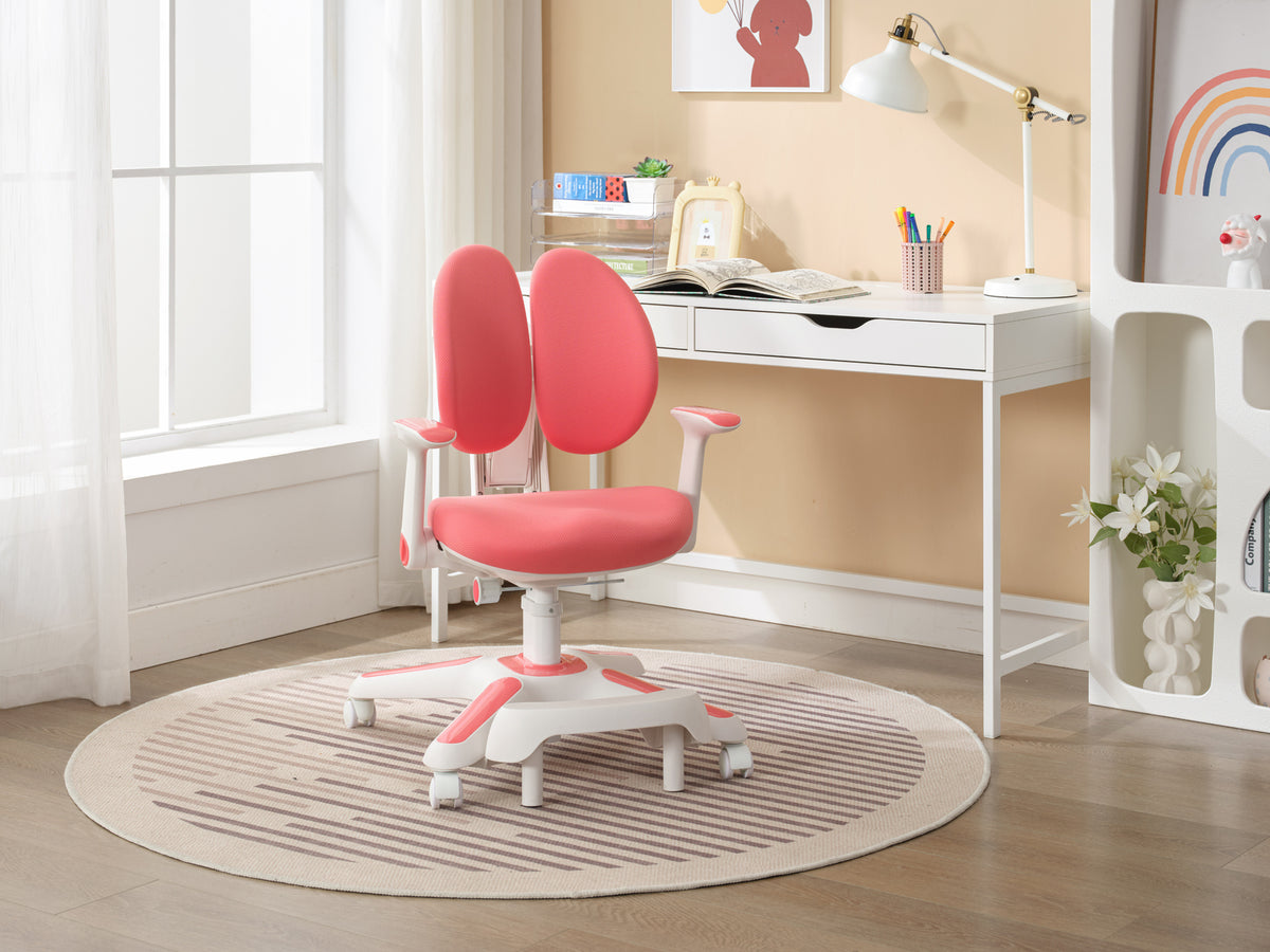 Ergonomic Children Kids Study Desk and Chair Set | Height Adjustable | Pink