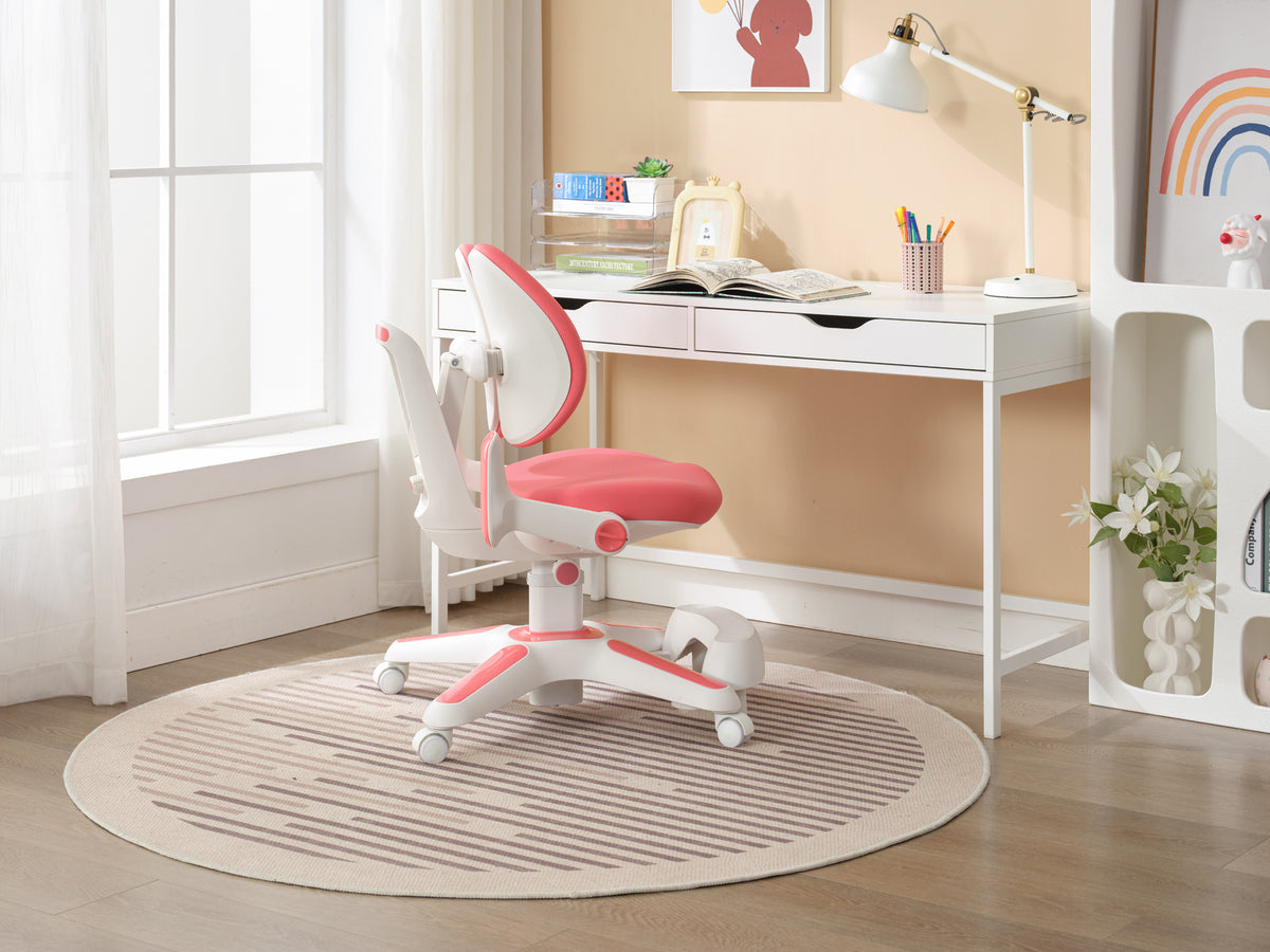 Ergonomic Children Kids Study Desk and Chair Set | Height Adjustable | Pink