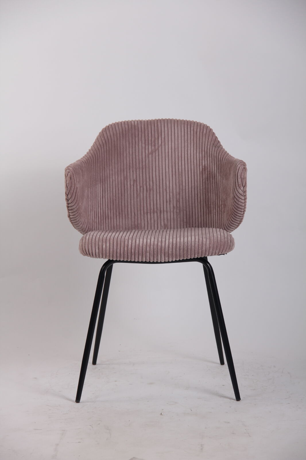 Set of 4 Dining Chairs | Corduroy Cord Fabric | Pink