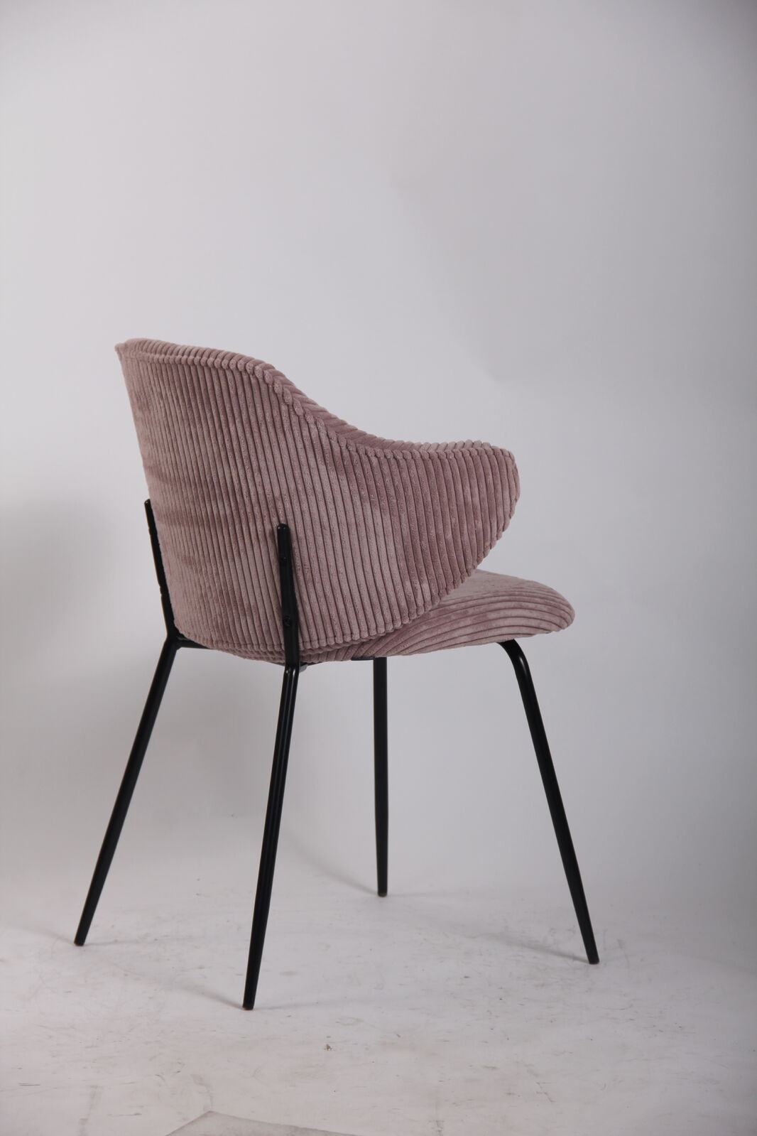Set of 4 Dining Chairs | Corduroy Cord Fabric | Pink