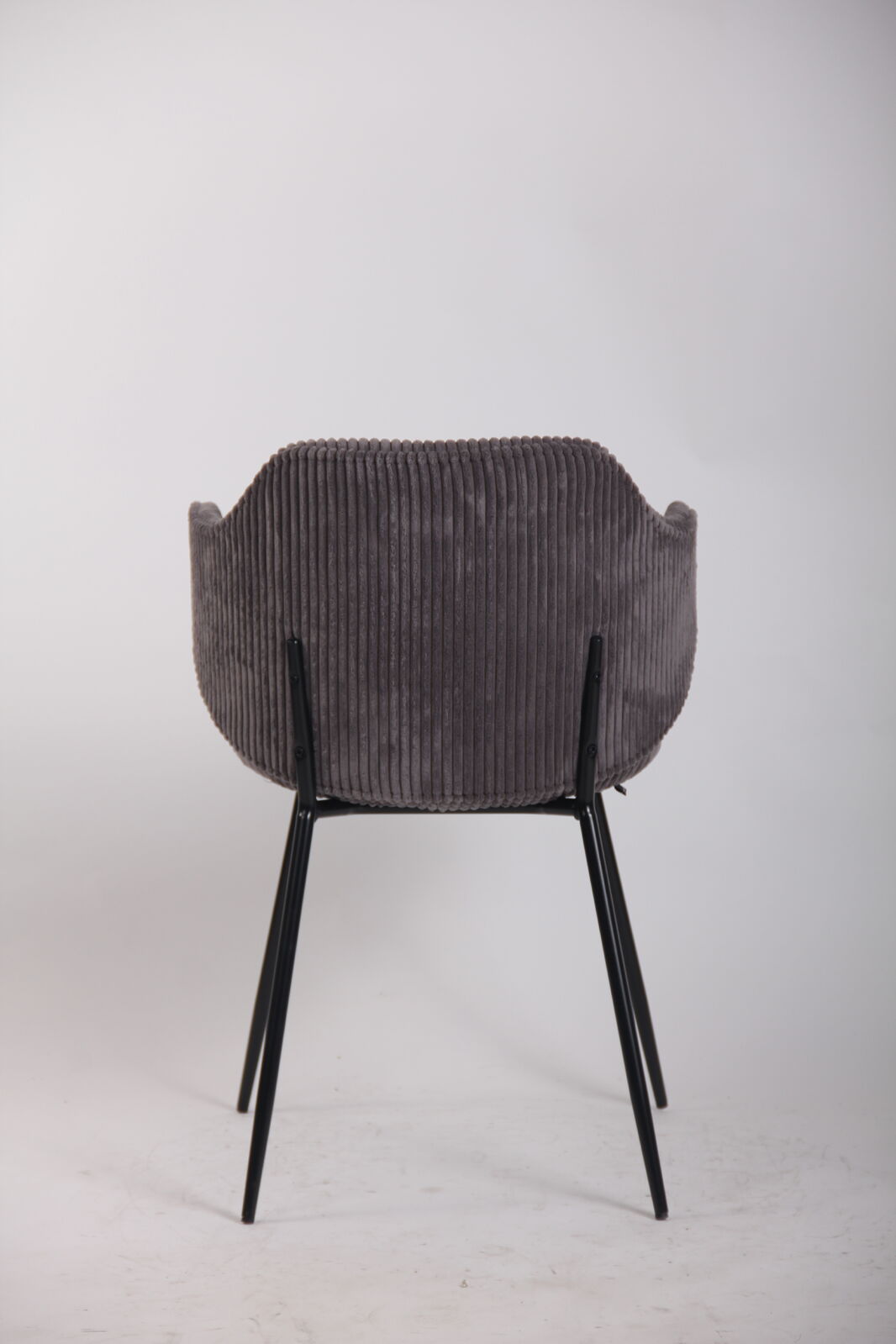 Set of 4 Dining Chairs | Corduroy Cord Fabric | Dark Grey Lincoln