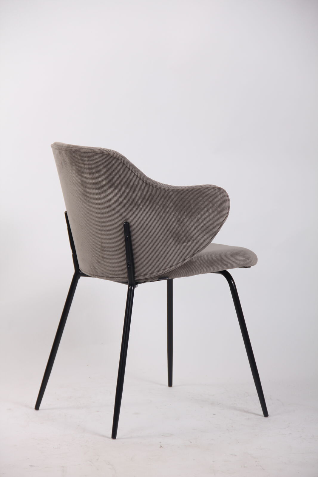 Set of 2 Dining Chairs | Corduroy Cord Fabric | Grey