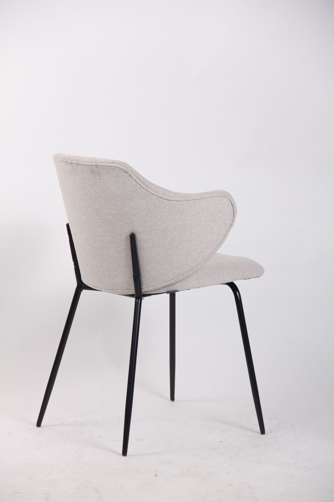 Set of 4 Dining Chairs | Fabric | Metal Legs | Ivory Beige