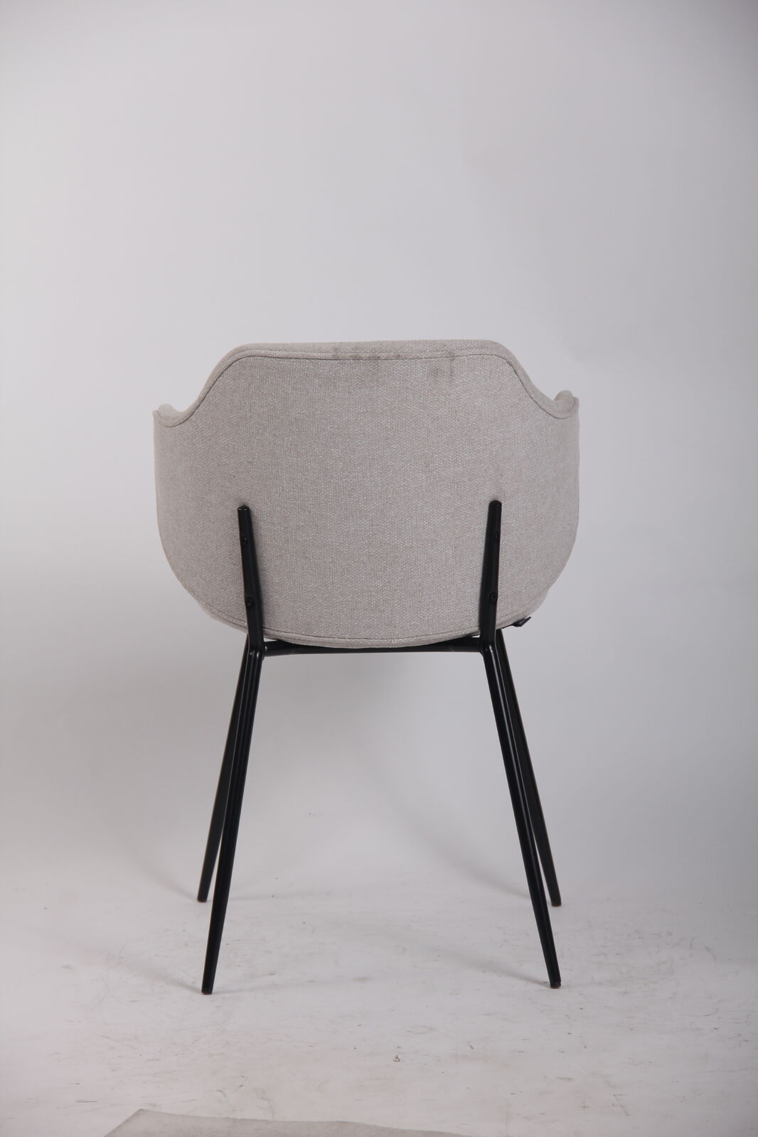 Set of 4 Dining Chairs | Fabric | Metal Legs | Ivory Beige