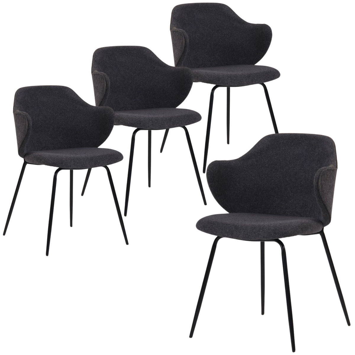 Set of 4 Dining Chairs | Graphite