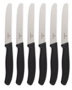 6x Victorinox Standard Wavy Edge Steak & Tomato Knife | Black