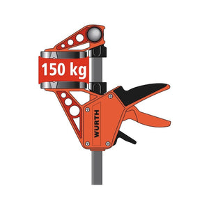 Wurth Quick-Grip Bar Clamp | 300mm | One-Handed F Clamp | Hand Trigger Action | Heavy Duty