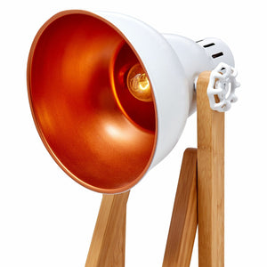 61cm Bamboo Easel Table Lamp | Modern Scandi Designer Desk Light | Bedroom/Office