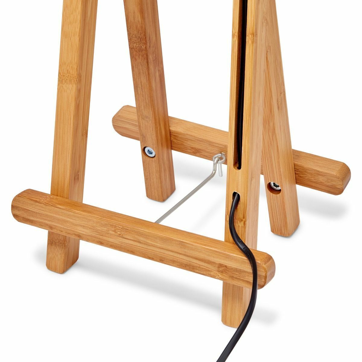 61cm Bamboo Easel Table Lamp | Modern Scandi Designer Desk Light | Bedroom/Office